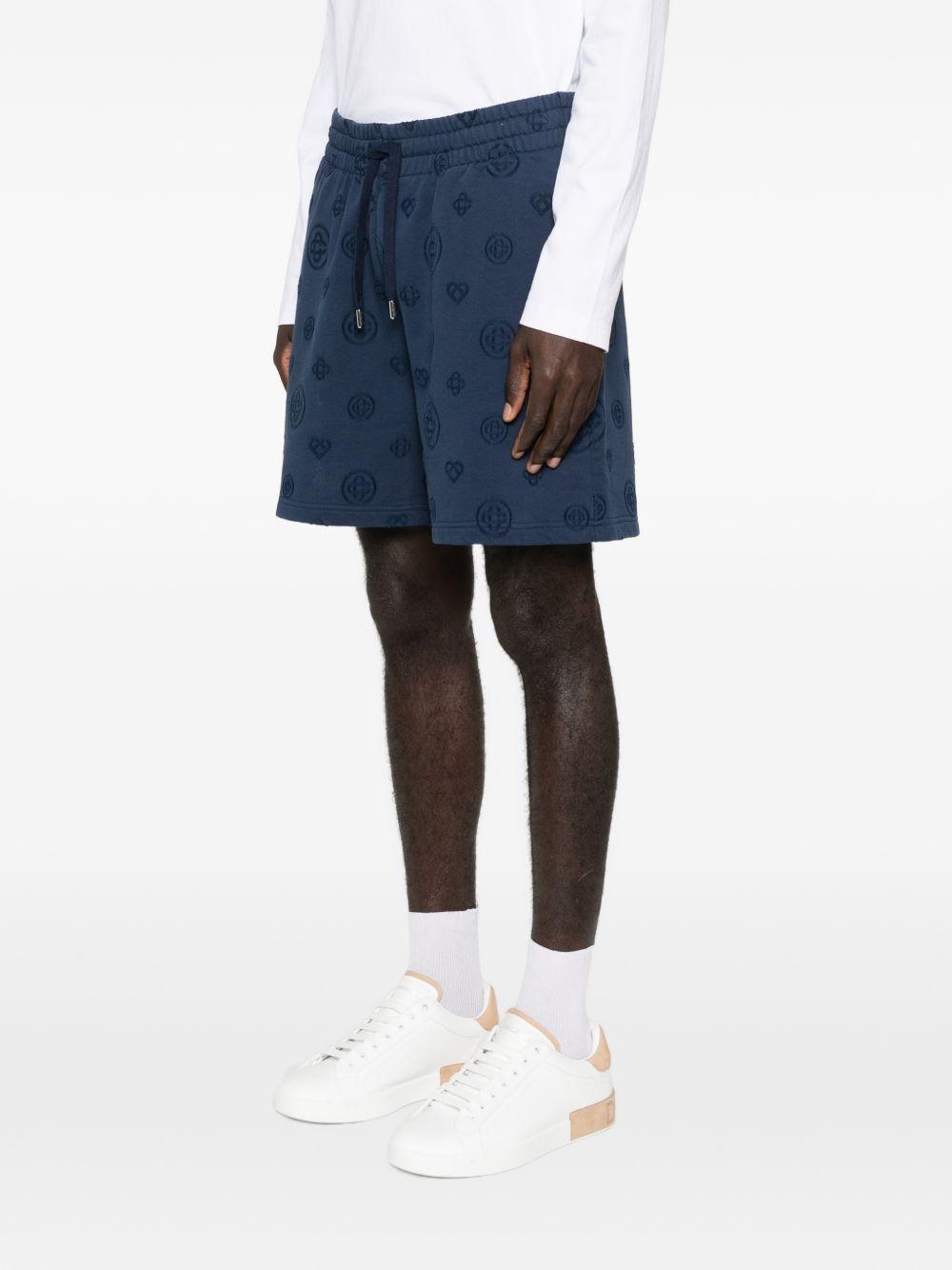 Pantaloncini sportivi con coulisse in vita a fantasia in blu Casablanca - uomo 