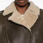 Giacca in pelle con zip in marrone Salvatore santoro - donna 