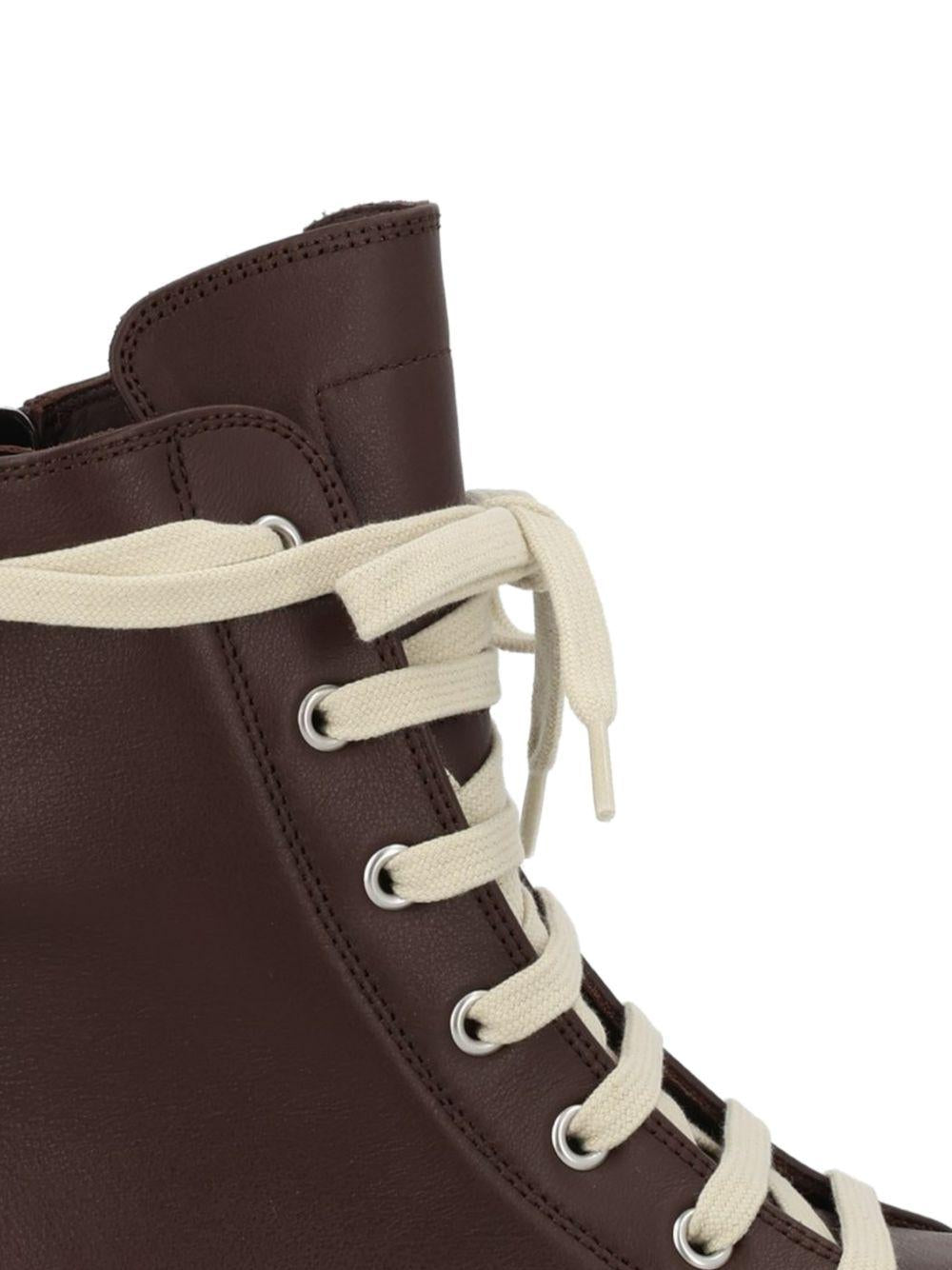 Sneakers con lacci in marrone Rick owens - donna 
