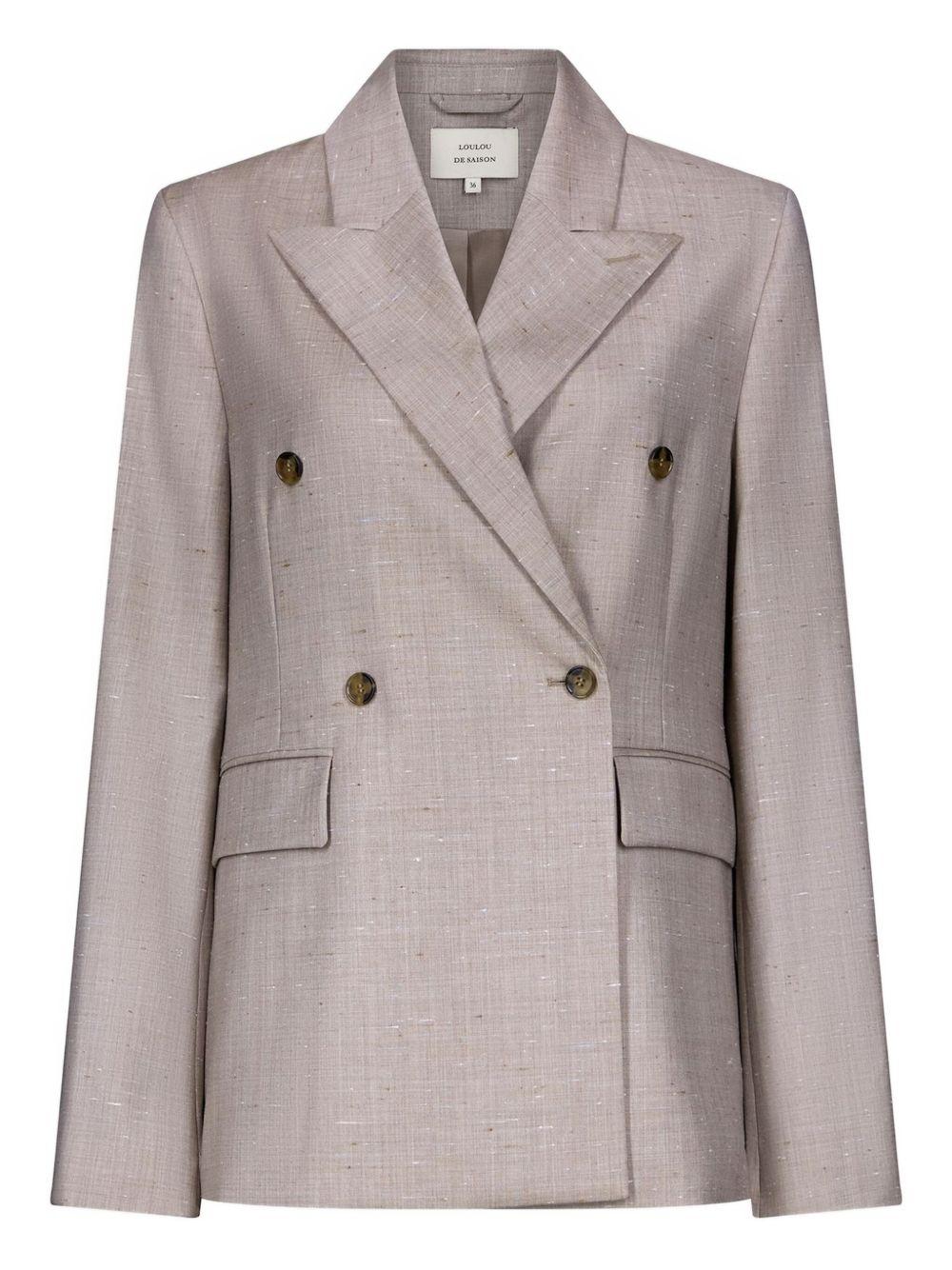 Blazer doppiopetto Norma con revers a lancia in taupe Loulou de saison - donna 