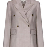 Blazer doppiopetto Norma con revers a lancia in taupe Loulou de saison - donna 