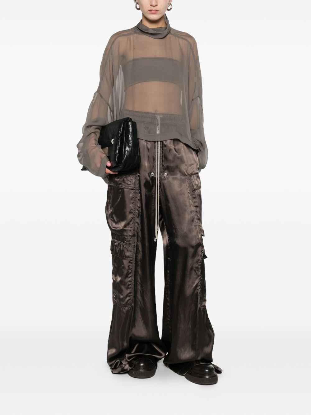 Pantaloni a gamba ampia cargobelas in marrone Rick owens - donna 