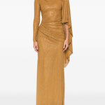 Abito lungo con strass in oro Self-Portrait - donna 