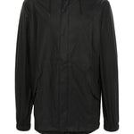Parka rivestito con cappuccio e coulisse  in nero Rains - uomo 