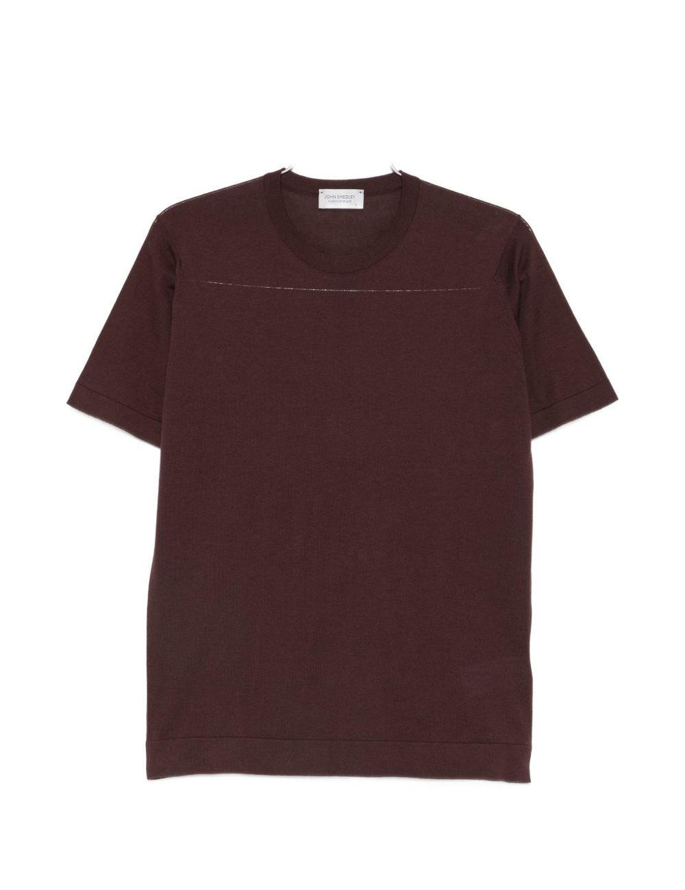 T-shirt lorca in maglia fine in marrone John smedley - uomo 