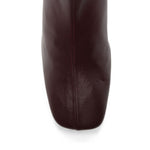 Stivaletti con tacco in pelle in bordeaux 
