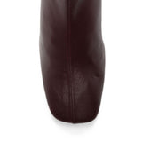 Stivaletti con tacco in pelle in bordeaux 