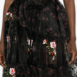 Gonna midi a fiori in nero Simone Rocha - donna 