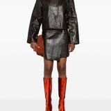 Gonna asimmetrica effetto coccodrillo in marrone scuro Stand Studio - donna 
