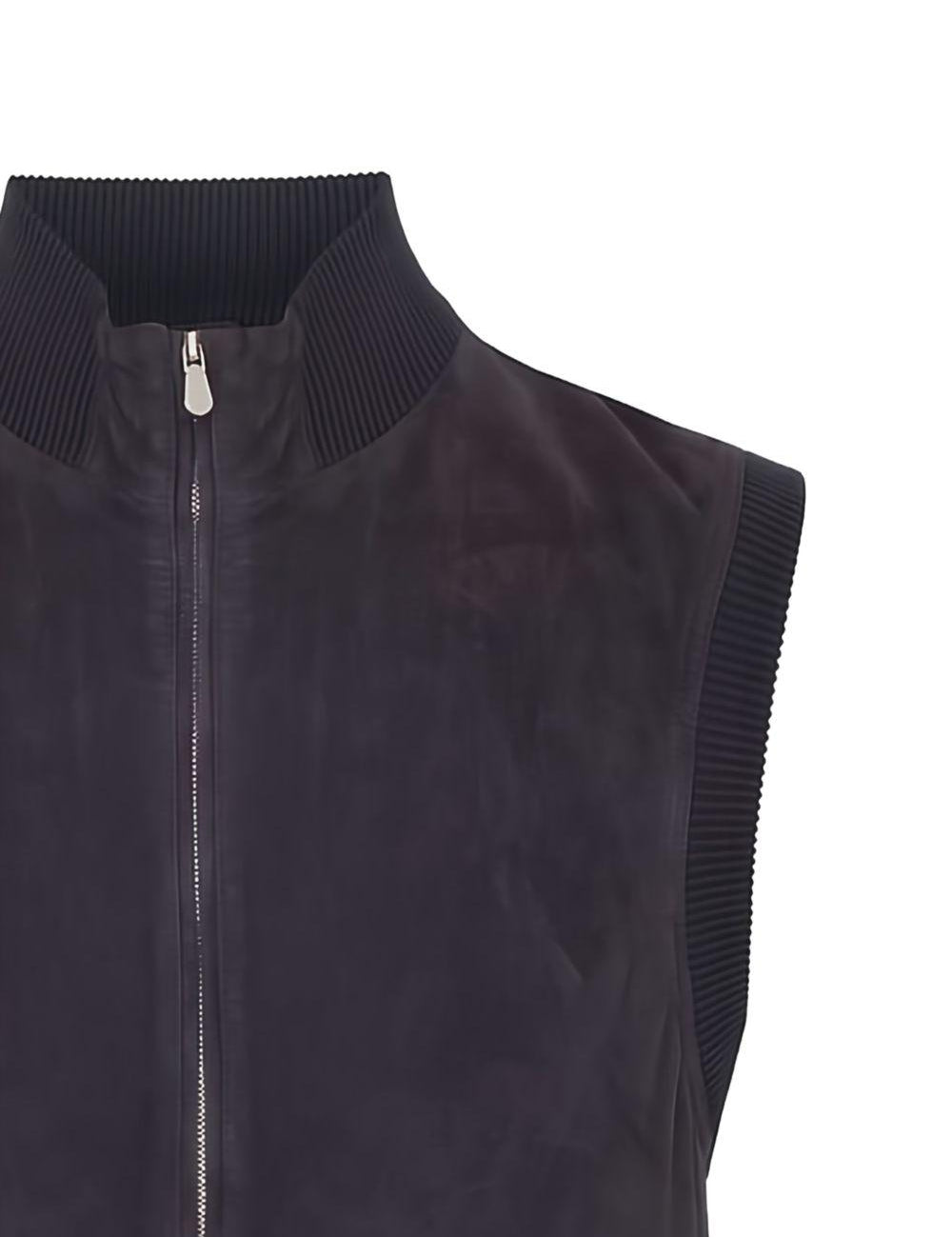Gilet con tasca a bottoni in blu Brunello cucinelli - uomo 