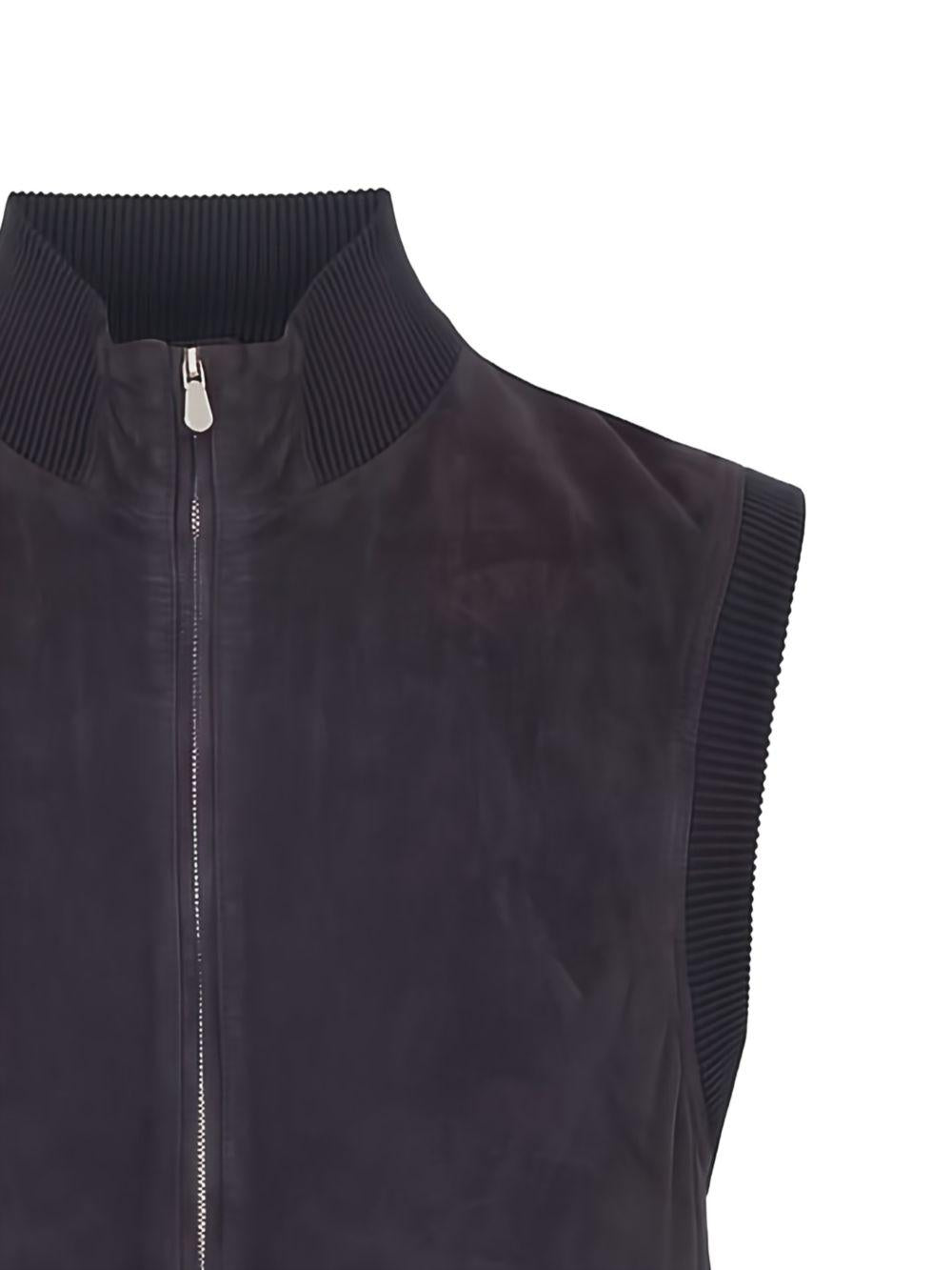 Gilet con tasca a bottoni in blu Brunello cucinelli - uomo 
