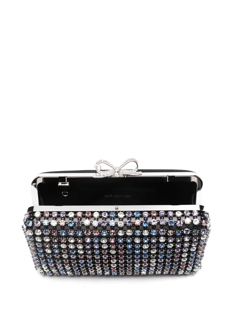 Clutch con cristalli in nero Self-Portrait - donna 