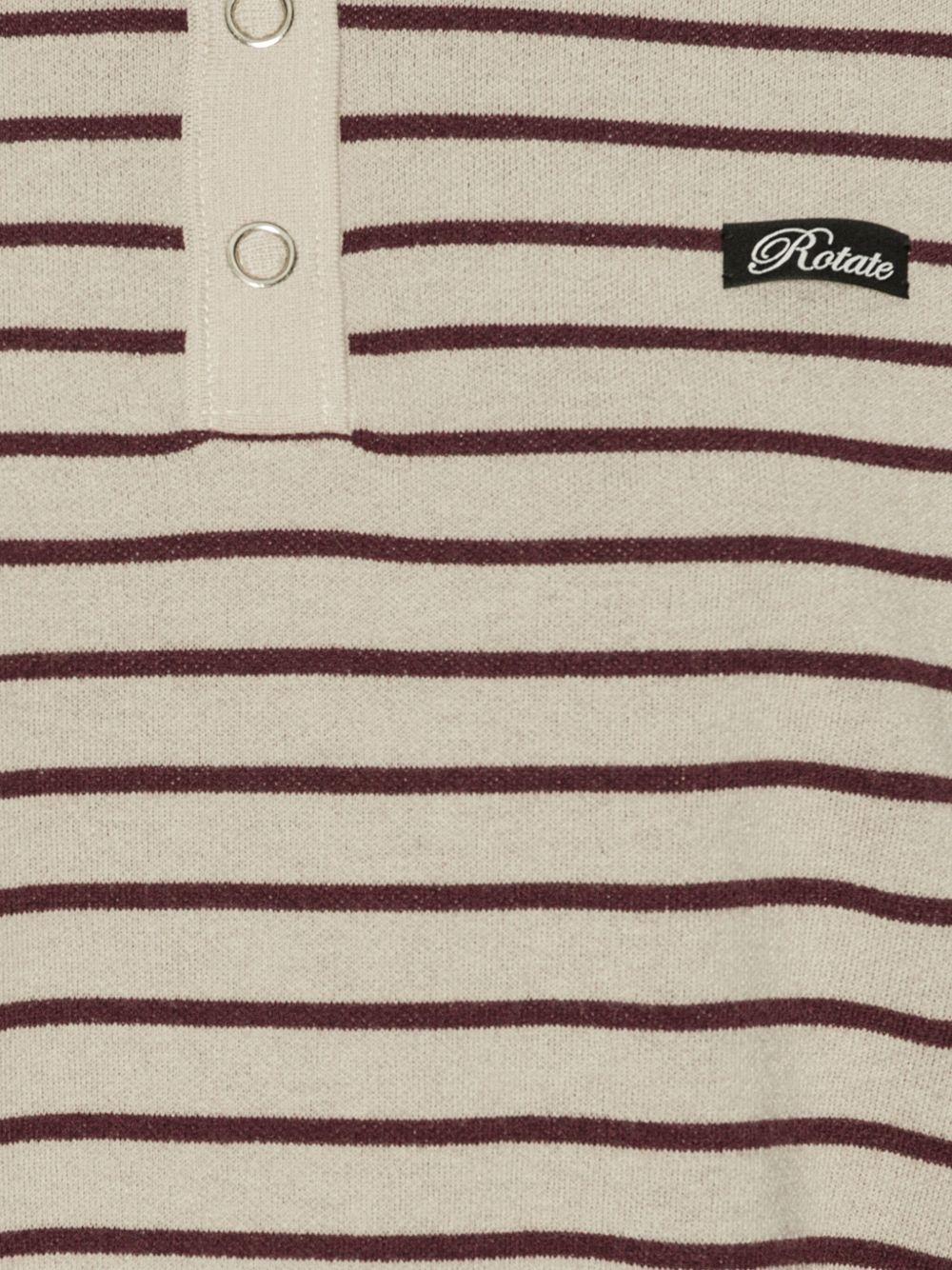 Polo con logo a righe in beige 