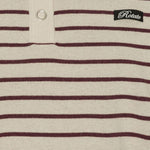 Polo con logo a righe in beige 