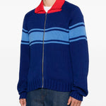 Cardigan con zip multicolore 