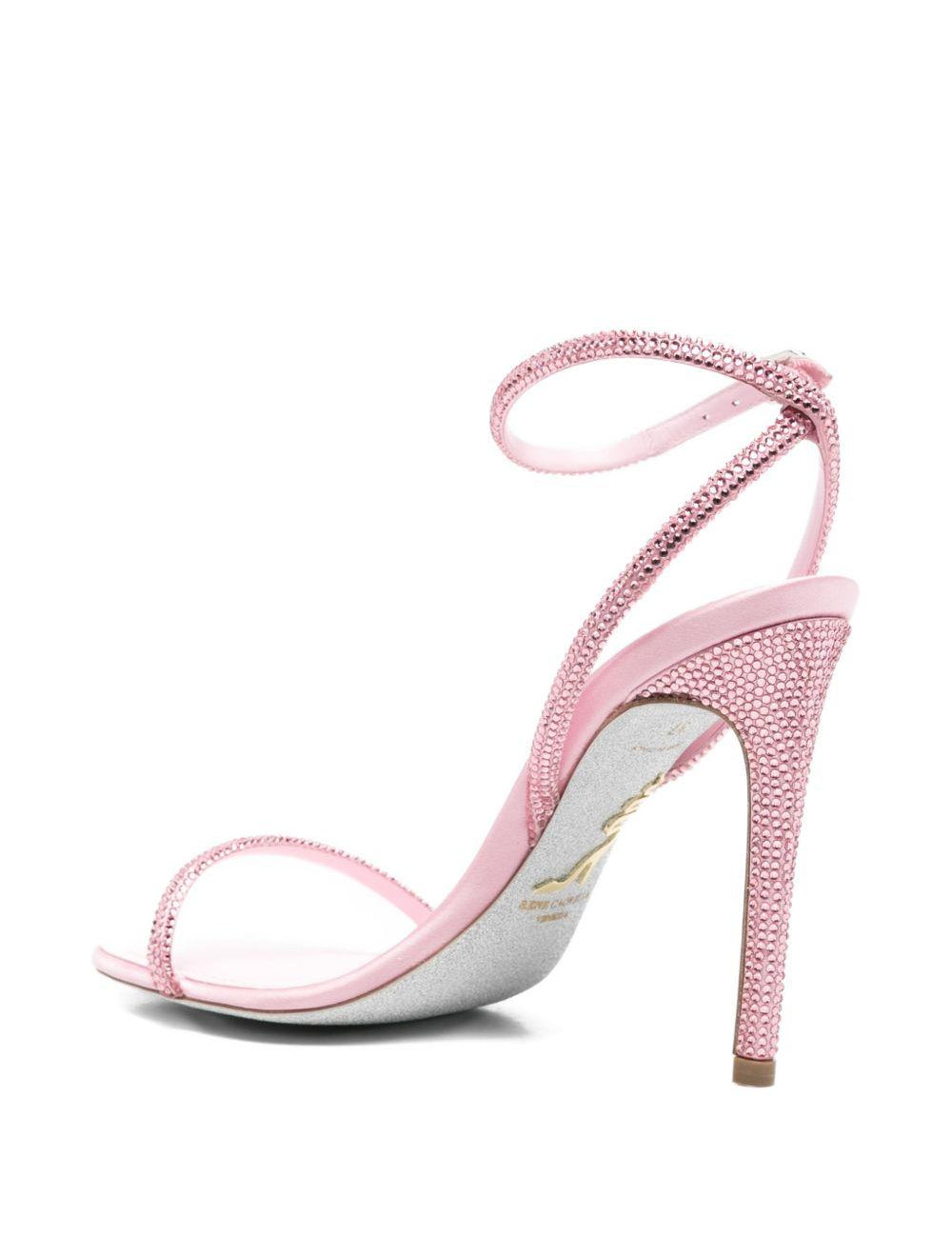 Sandali con cristalli in rosa Rene caovilla - donna 