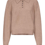 Maglione Polo boxy in beige Loulou De Saison - donna 