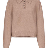 Maglione Polo boxy in beige Loulou De Saison - donna 