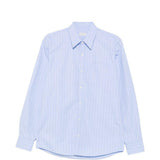 Camicia a righe corbino in celeste 