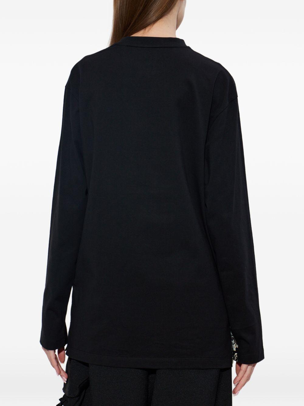 T-shirt a maniche lunghe con logo in nero Y-3 - uomo 