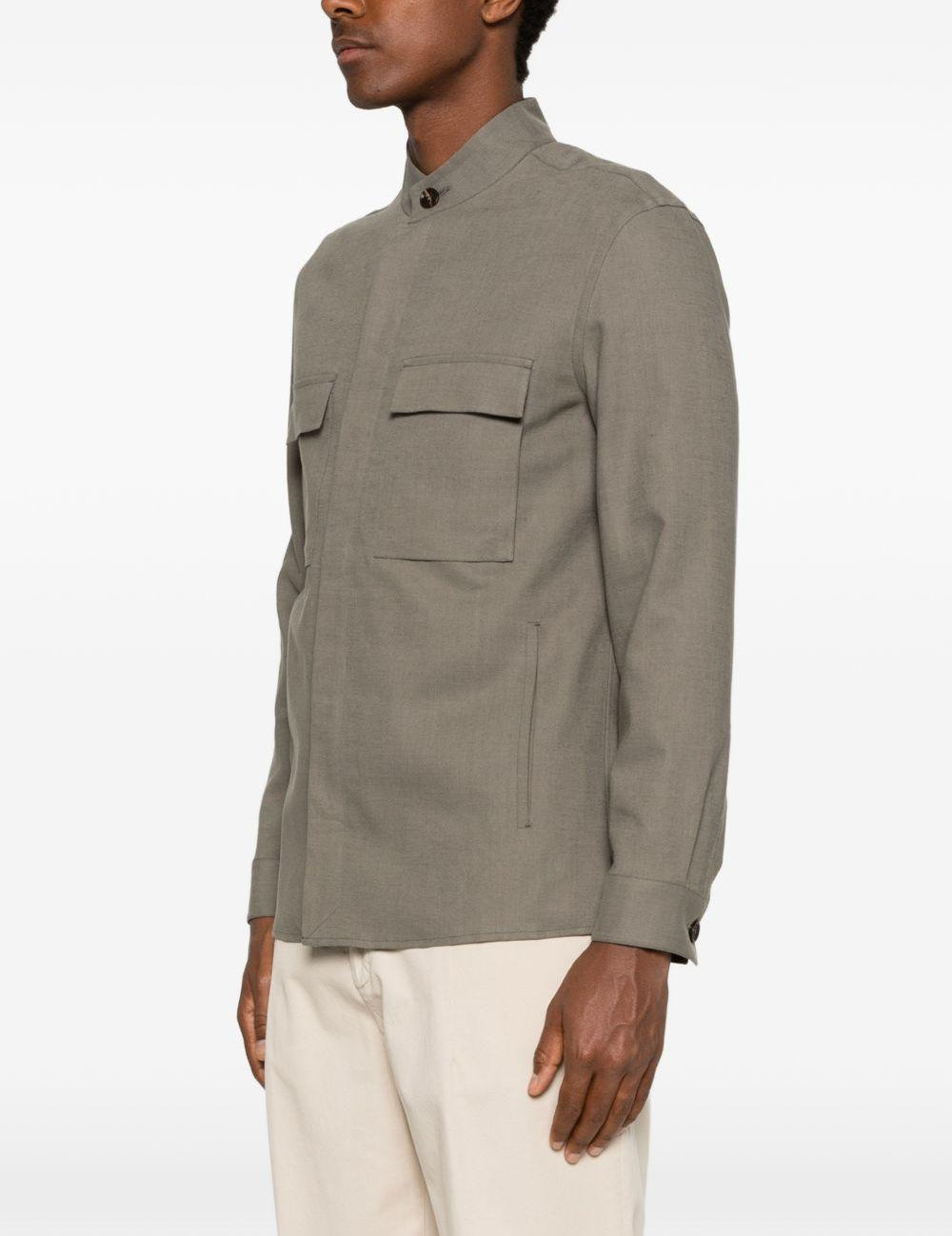 Camicia in lino oasi in verde Zegna - uomo 