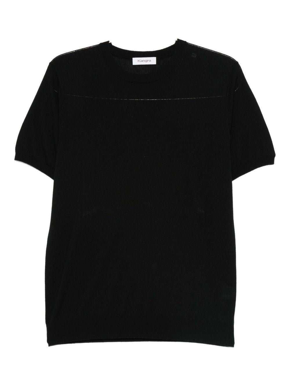 T-shirt girocollo in nero Kangra - uomo 