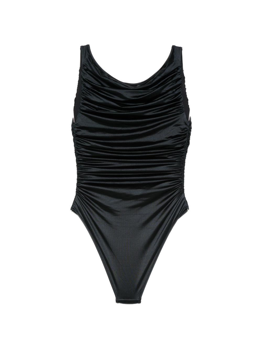 Costume da bagno con scollo arricciato in nero Venuja - donna 
