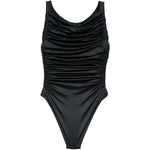 Costume da bagno con scollo arricciato in nero Venuja - donna 