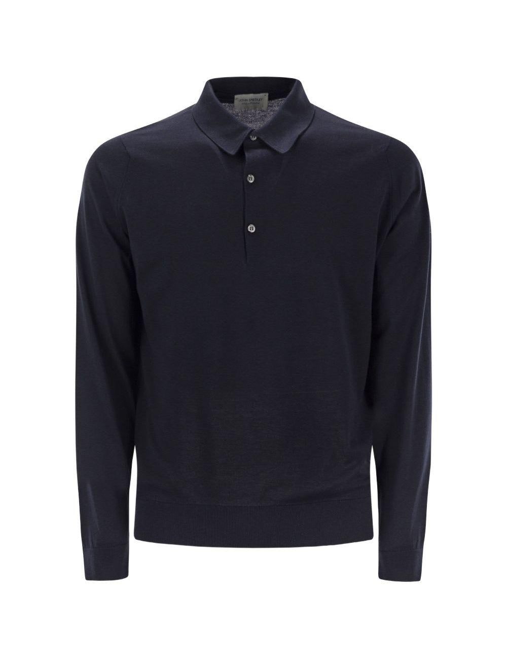 Polo Bradwell a maniche lunghe in blu John smedley - uomo 
