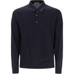 Polo Bradwell a maniche lunghe in blu John smedley - uomo 