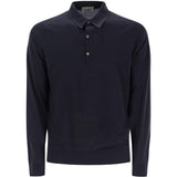 Polo Bradwell a maniche lunghe in blu John smedley - uomo 