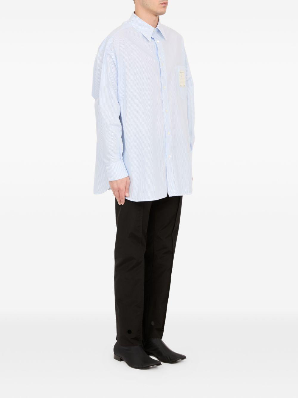 Camicia a righe in celeste Mm6 maison margiela - uomo 
