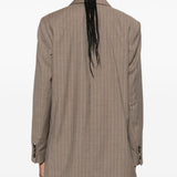 Giacca doppiopetto a righe acciaio in beige Maxmara - donna 