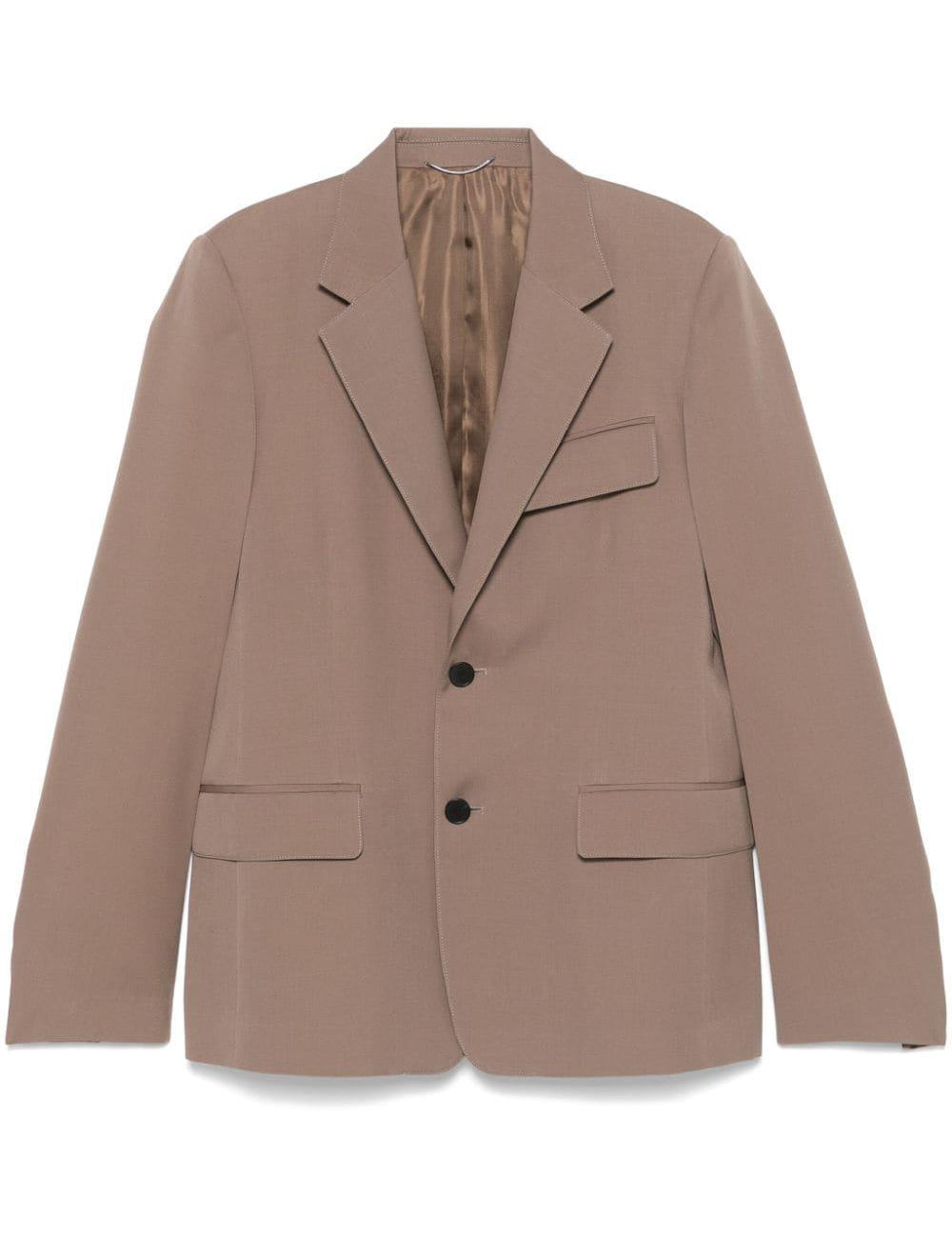 Giacca monopetto in lana in marrone Lanvin- uomo 