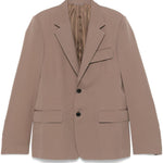 Giacca monopetto in lana in marrone Lanvin- uomo 