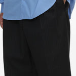 Pantaloni gessati con pieghe in nero Comme des garcons homme - uomo 