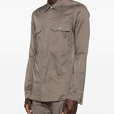 Camicia con tasche sul petto in marrone Rick owens - uomo 