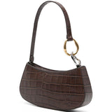 Borsa a spalla Ollie in stampa cocco marrone Staud - donna 