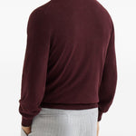Maglione con collo rotondo in bordeaux 