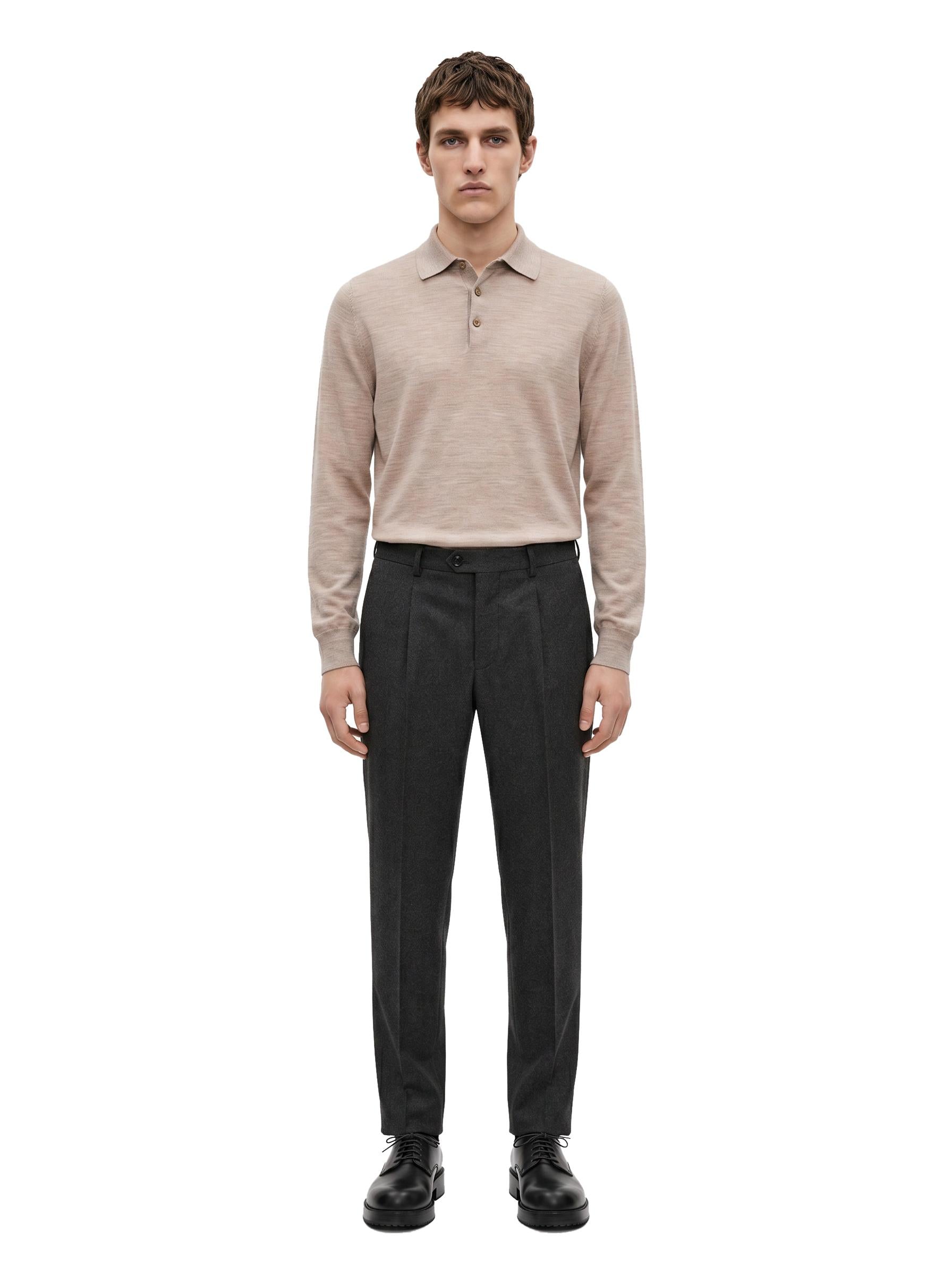 Pantaloni sartoriali in lana grigio antracite 