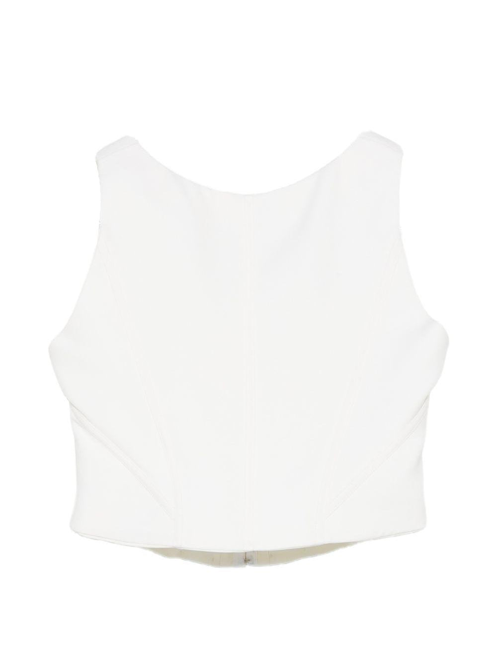 Top con scollo a v in bianco Giuseppe di morabito - donna 
