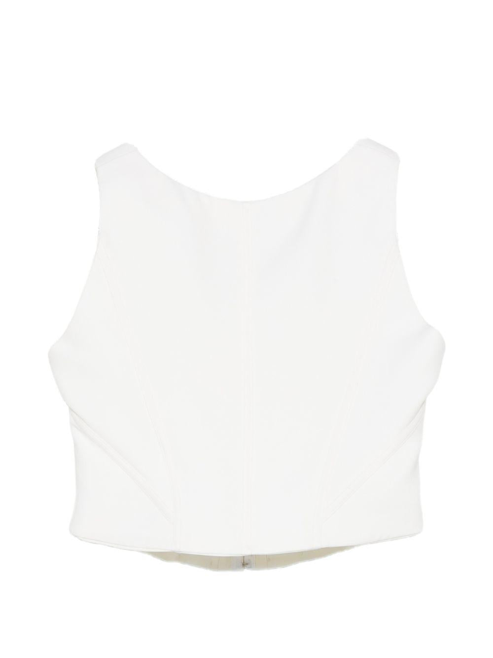 Top con scollo a v in bianco Giuseppe di morabito - donna 