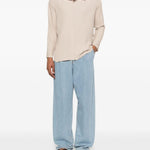Polo a maniche lunghe in beige Gongdid design - uomo 