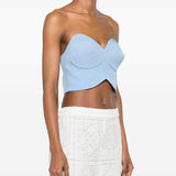 Top bralette in azzurro rabanne - donna 