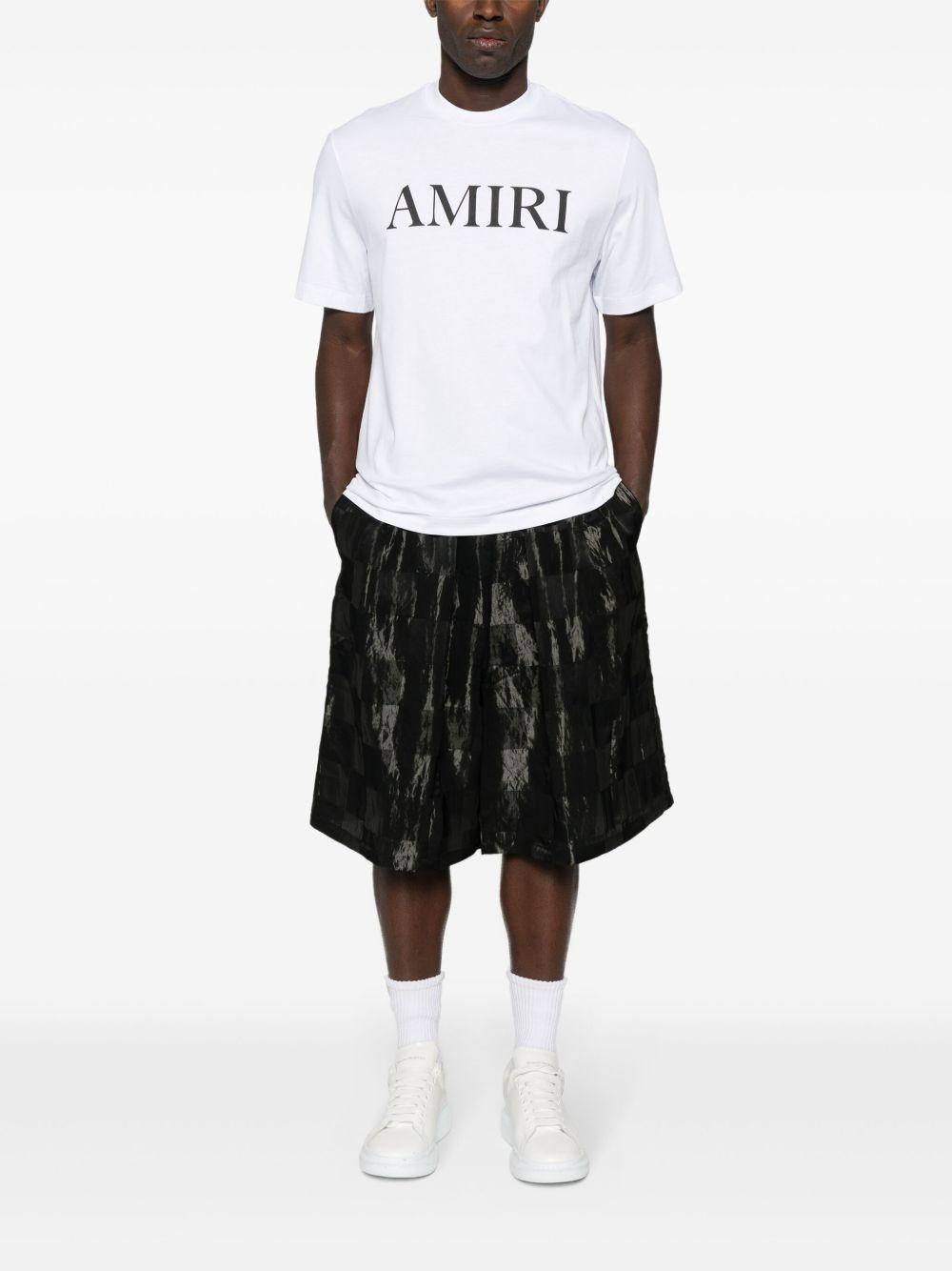 T-shirt a maniche corte con logo  in bianco 