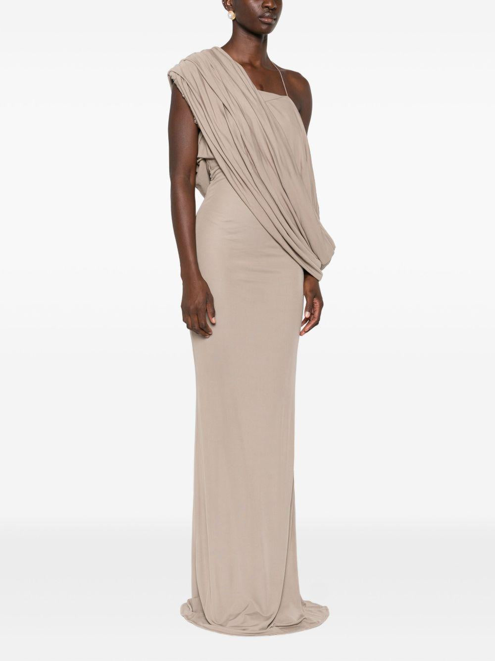 Abito monospalla drappeggiato in beige Christopher esber - donna 