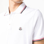 Polo con applicazione logo in bianco Moncler - uomo 