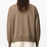 Maglione girocollo in marrone Ami paris - uomo 