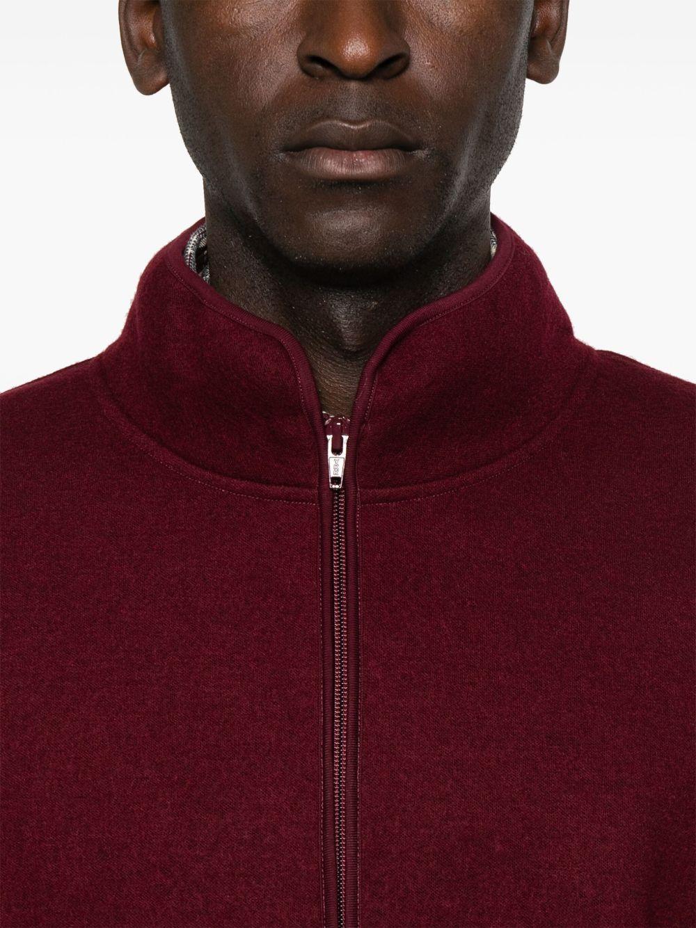 Felpa in lana con mezza zip in bordeaux Sunflower - uomo 