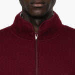 Felpa in lana con mezza zip in bordeaux Sunflower - uomo 